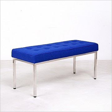 Florence Knoll 42 Inch Bench - Royal Blue Fabric - No Buttons
