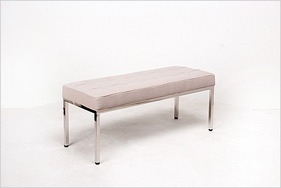 Clearance: Florence Knoll 42 Inch Bench - Putty Tan Fabric - No Buttons