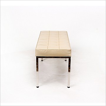 Clearance: Florence Knoll 42 Inch Bench - Parchment Leather - with Buttons