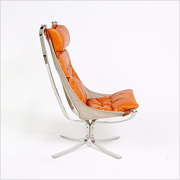 Sigurd Ressell Style: Falcon Chair with Metal Frame