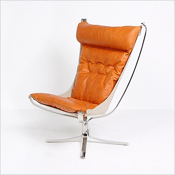 Sigurd Ressell Style: Falcon Chair with Metal Frame