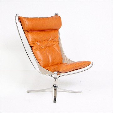 Sigurd Ressell Style: Falcon Chair with Metal Frame