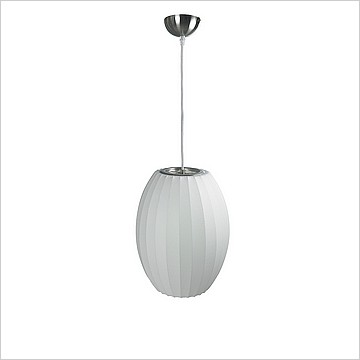 George Nelson Tall Silk White Pendant