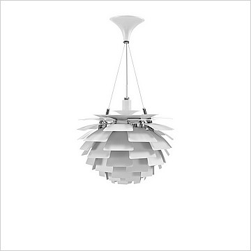 White Artichoke Chandelier Small