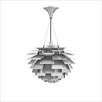 Brush Aluminum Artichoke Chandelier Medium