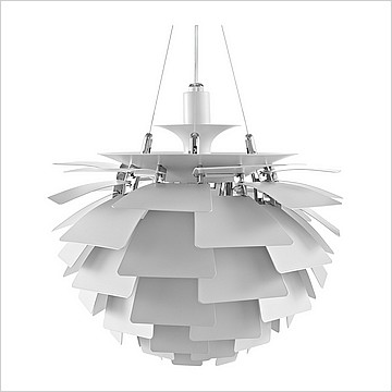 White Artichoke Chandelier Large - View 2