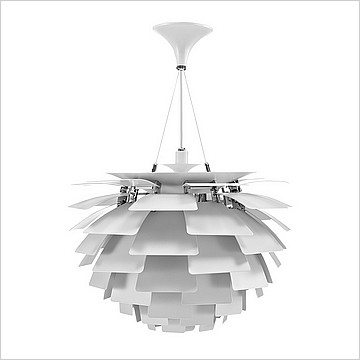 White Artichoke Chandelier Large