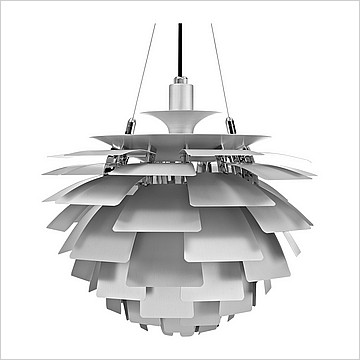 Brush Aluminum Artichoke Chandelier Large - View 2