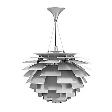 Brush Aluminum Artichoke Chandelier Large