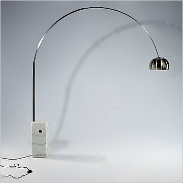 Clearance: Achille Castiglioni Style: Arco Floor Lamp - White Marble