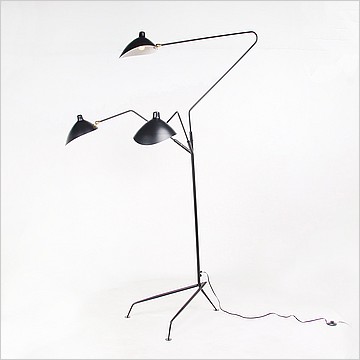 Serge Mouille Three Arm Floor Lamp - View 1