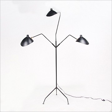 Serge Mouille Three Arm Floor Lamp - View 2