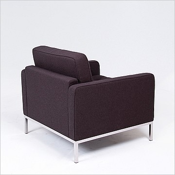 Clearance: Florence Knoll Lounge Chair - Mica Gray Fabric - with Buttons