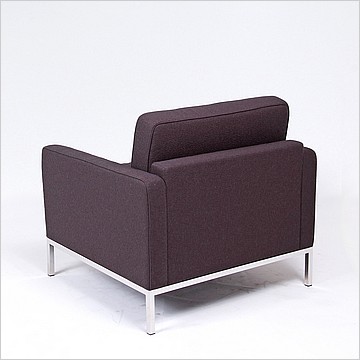 Clearance: Florence Knoll Lounge Chair - Mica Gray Fabric - with Buttons