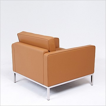 Clearance: Florence Knoll Lounge Chair - Earth Tan Leather - No Buttons