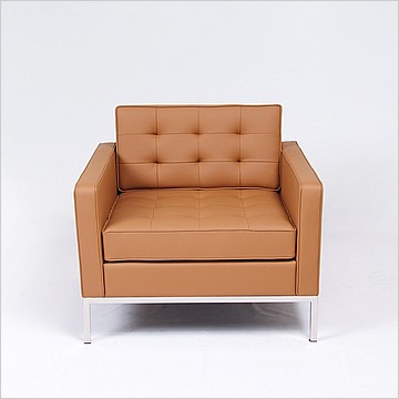 Clearance: Florence Knoll Lounge Chair - Earth Tan Leather - No Buttons