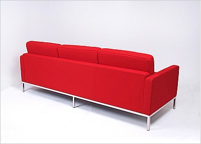 Clearance: Florence Knoll Sofa - Cayenne Red Fabric - with Buttons