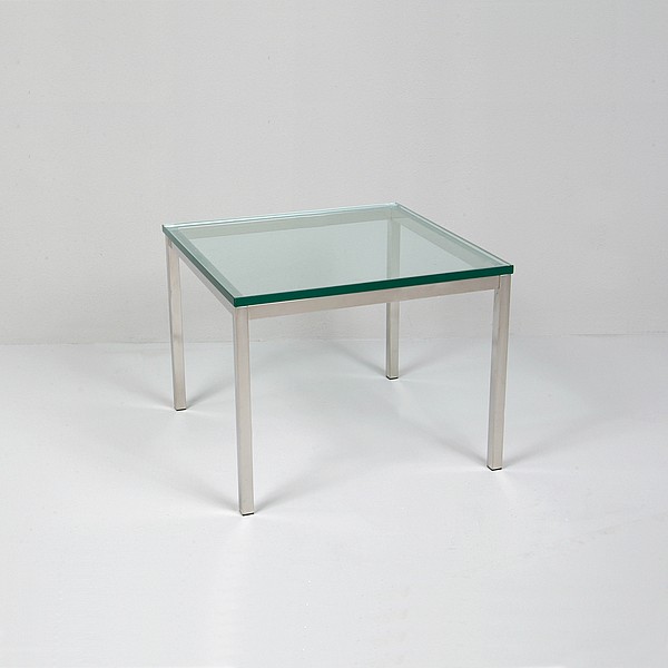 Small Square Glass Top Side Table