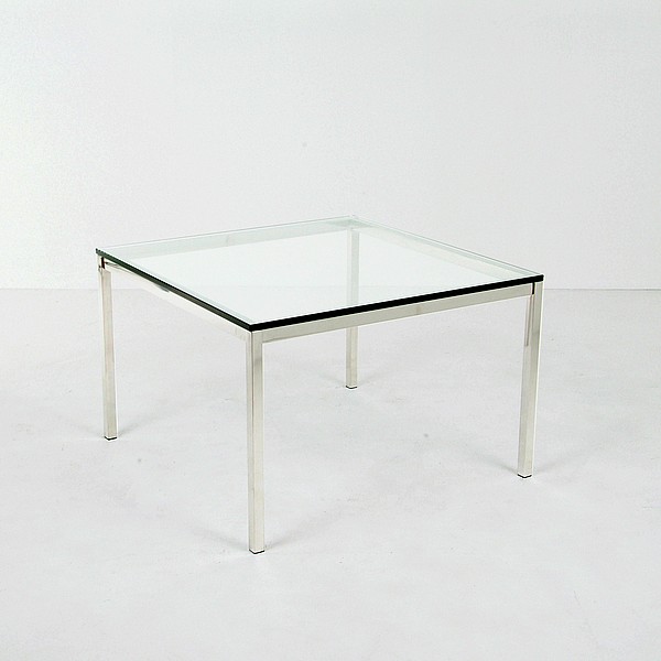 Medium Square Glass Top Side Table