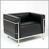 Le Corbusier Style LC3 Chair - Smooth Black - View 1
