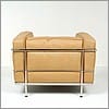 Le Corbusier Style LC3 Feather Relaxed Chair - Driftwood Tan - View 4