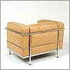 Le Corbusier Style LC3 Feather Relaxed Chair - Driftwood Tan - View 5