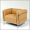 Le Corbusier Style LC3 Feather Relaxed Chair - Driftwood Tan - View 7