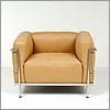 Le Corbusier Style LC3 Feather Relaxed Chair - Driftwood Tan - View 8