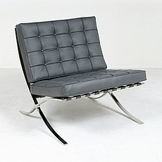Exhibition Chair - Charcoal Gray Leather