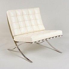 Show product details for Exhibition Chair - Beige White Leather