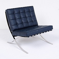 Show product details for Exhibition Chair - Navy Blue Leather