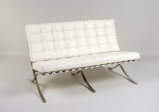 Show product details for Exhibition Loveseat - Polar White Leather