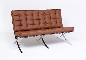 Show product details for Exhibition Loveseat - Saddle Brown Leather