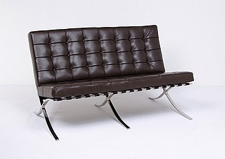 Show product details for Exhibition Loveseat - Espresso Brown Leather