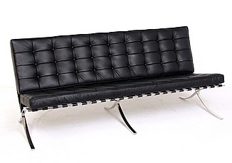 Show product details for Exhibition Sofa - Standard Black Leather