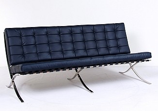 Show product details for Exhibition Sofa - Navy Blue Leather