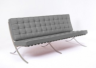 Exhibition Sofa - Cloud Gray Leather