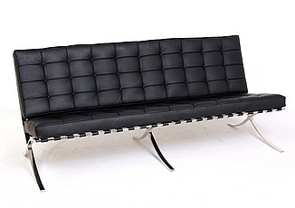 Show product details for Exhibition Sofa - Premium Black Leather