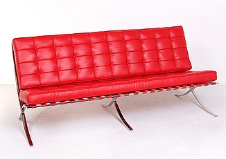 Exhibition Sofa - Premium Red Leather