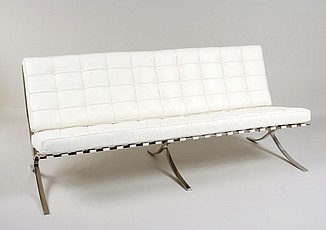 Show product details for Web Special: Exhibition Sofa - Arctic White Leather