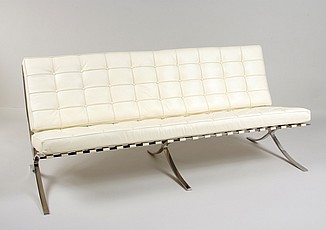 Show product details for Web Special: Exhibition Sofa - Beige White Leather