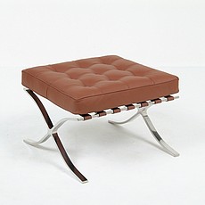 Exhibition Footstool - Cocoa Brown Leather