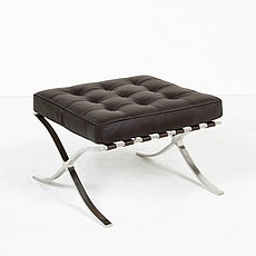 Exhibition Footstool - Java Brown Leather