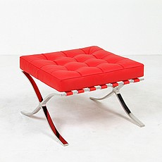 Exhibition Footstool - Standard Red Leather