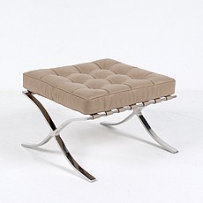 Exhibition Footstool - Buff Tan Leather