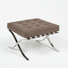 Exhibition Footstool - Taupe Leather
