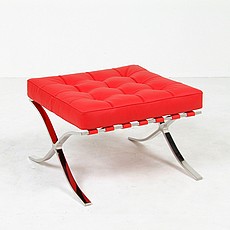 Exhibition Footstool - Premium Red Leather