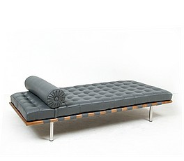 Show product details for Exhibition Daybed - Charcoal Gray Leather