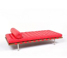 Show product details for Exhibition Daybed - Standard Red Leather