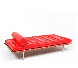 Exhibition Daybed - Premium Red Leather